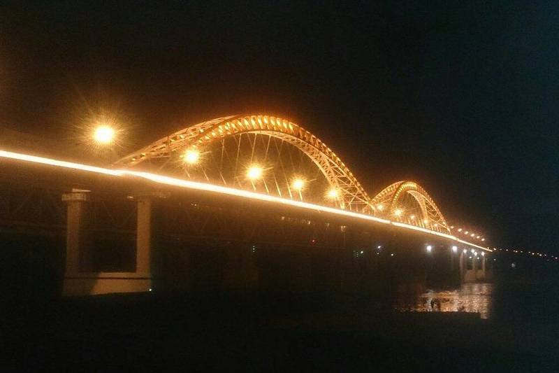 Новый борский мост через Волгу получил архитектурное освещение
