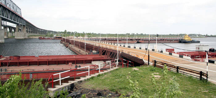 Наплавной мост на Бор через Волгу пустят к 9 мая