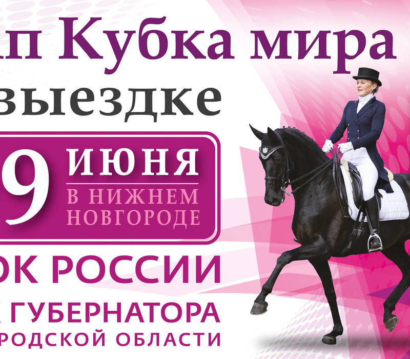 С 6 по 9 июня 2019 года в Нижнем Новгороде состоится международный турнир по выездке CDI-W Этап Кубка мира