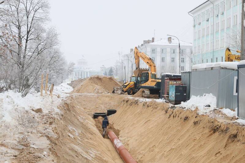 Строительство ливневки началось на участке улицы Ленина в Дзержинске