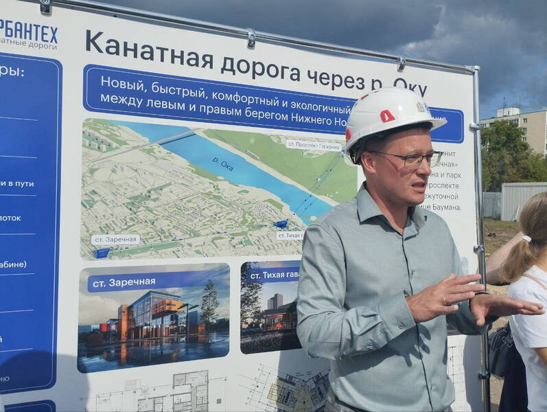 В Нижнем Новгороде началось строительство канатной дороги через Оку