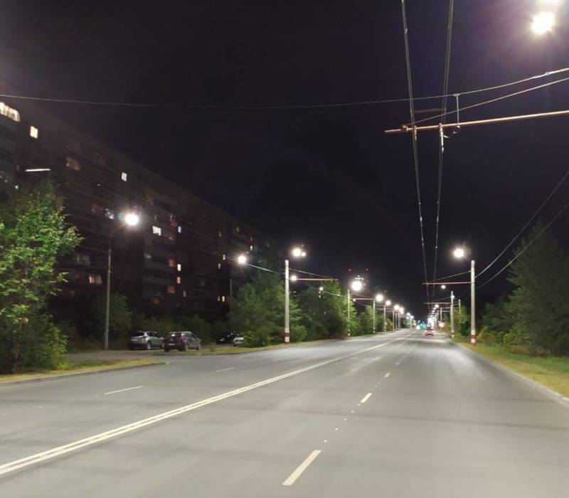 В Дзержинске завершены работы по монтажу дополнительного освещения проспекта Циолковского