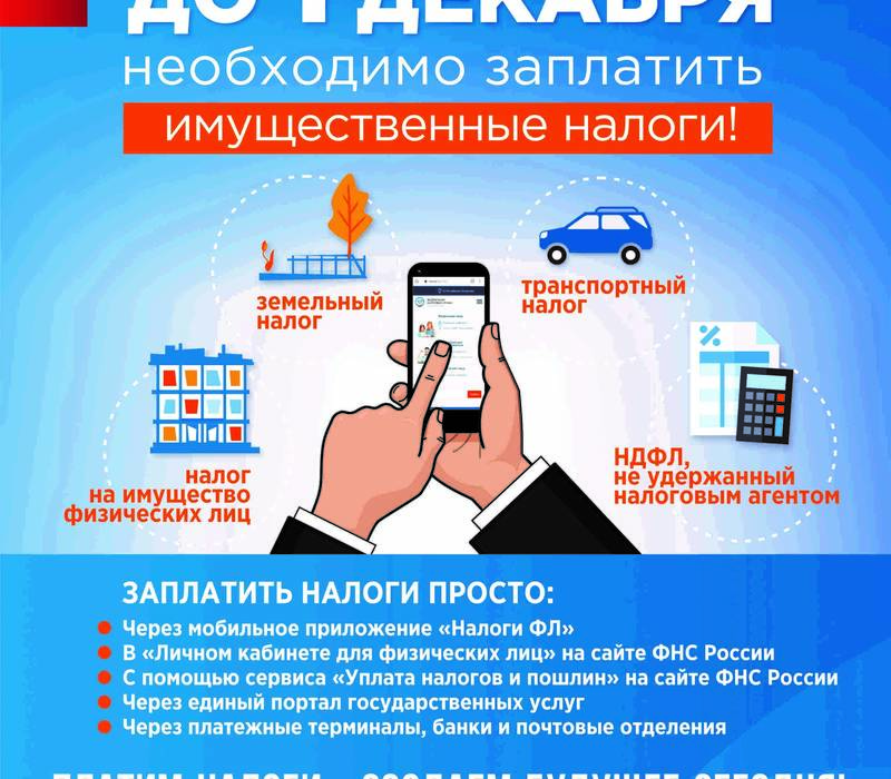 О сроке уплаты имущественных налогов в 2020 году