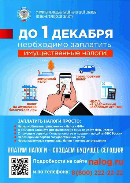 О сроке уплаты имущественных налогов в 2020 году