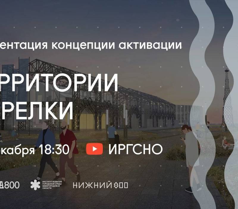 На YouTube-канале ИРГСНО состоится презентация концепции активации территории Стрелки по программе #Среда800