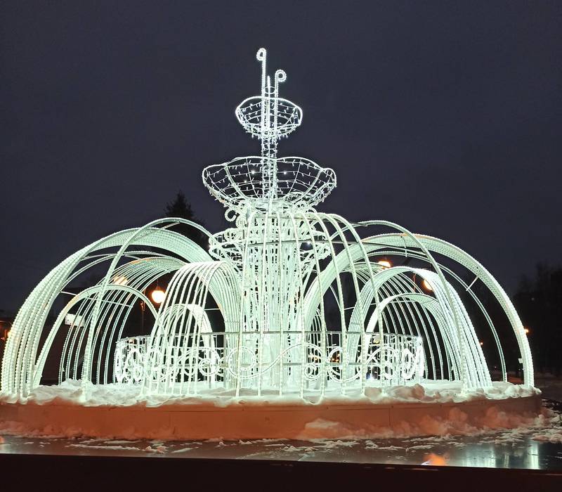 Зимний фонтан появился в Кстове в канун новогодних праздников