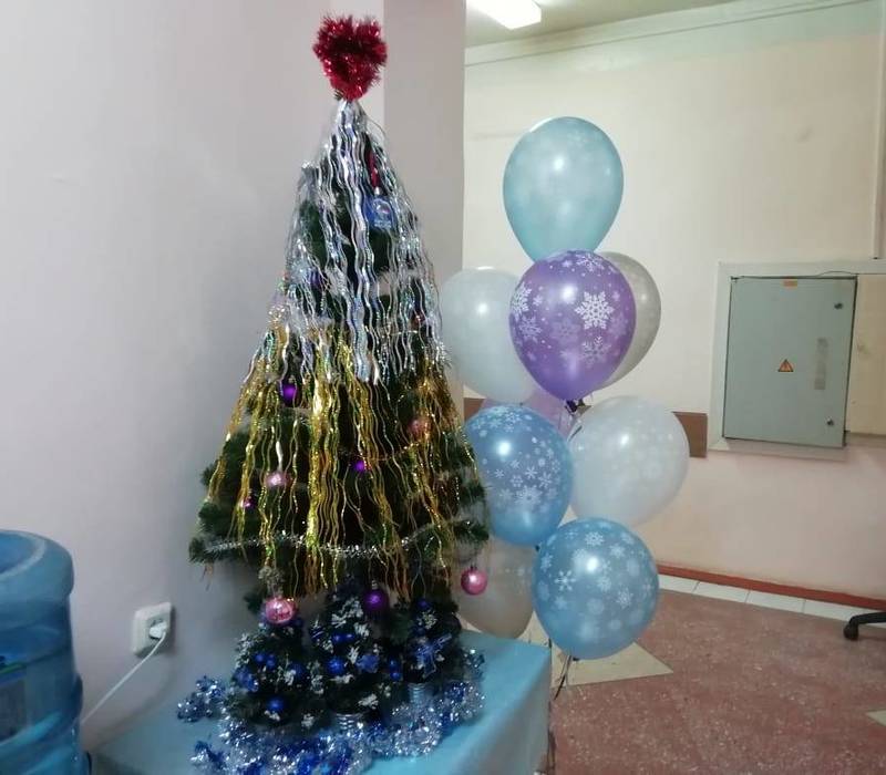 Волонтеры передали новогодние елки в ковидные госпитали