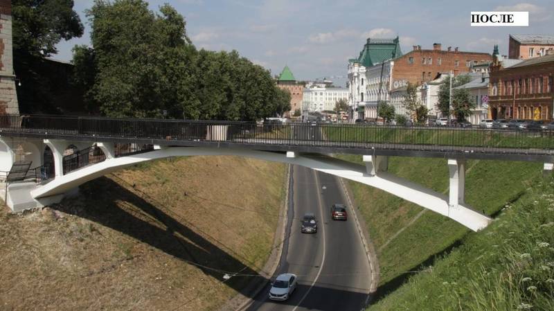 Пешеходный мост над Зеленским съездом отремонтировали к 800-летию Нижнего Новгорода