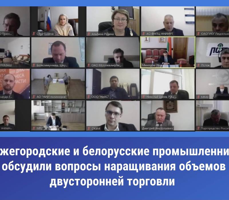 Представители более 30 компаний участвовали в заседании рабочей группы совета делового сотрудничества Нижегородской области и Белоруссии 