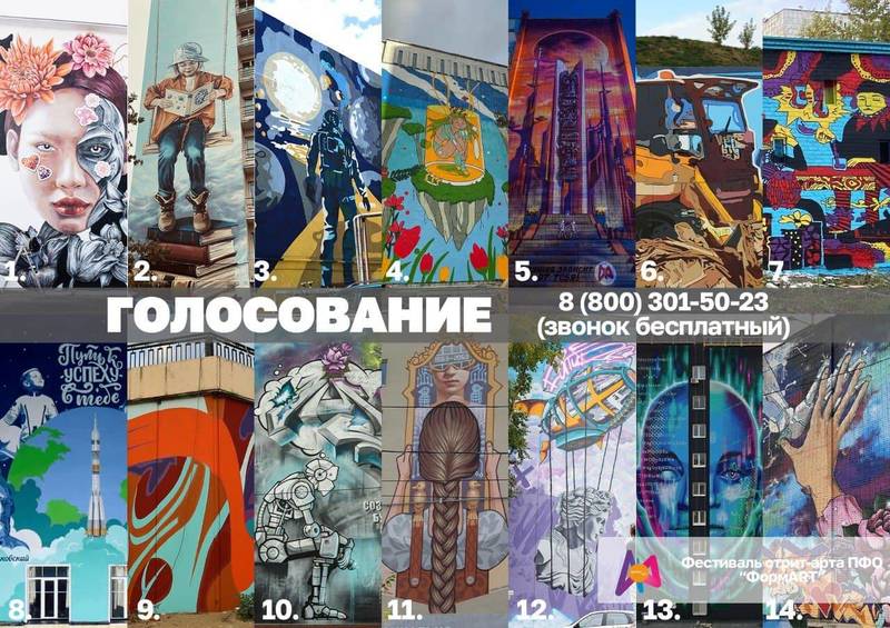 В Приволжском федеральном округе объявлен старт голосования за лучшую работу фестиваля стрит-арта «ФормART»