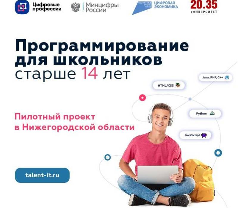 Нижегородские школьники смогут обучиться языкам программирования бесплатно