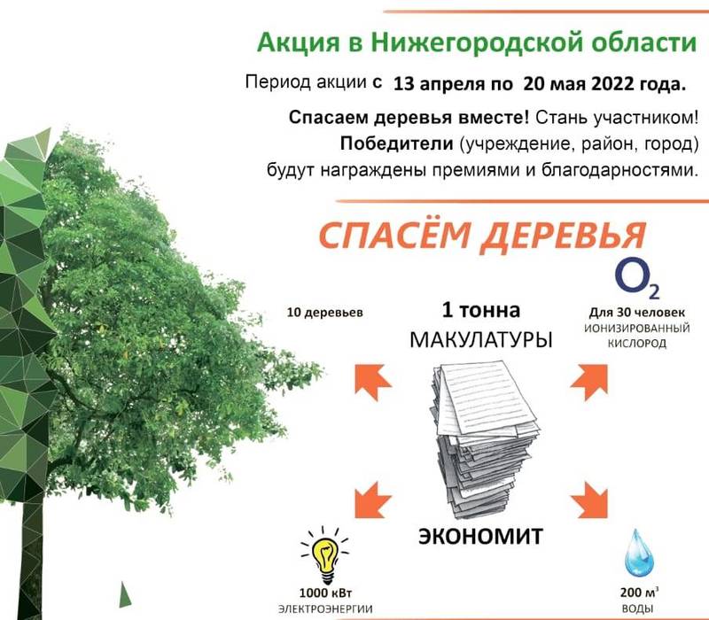 В Нижегородской области стартует экомарафон «Сдай макулатуру – спаси дерево!»