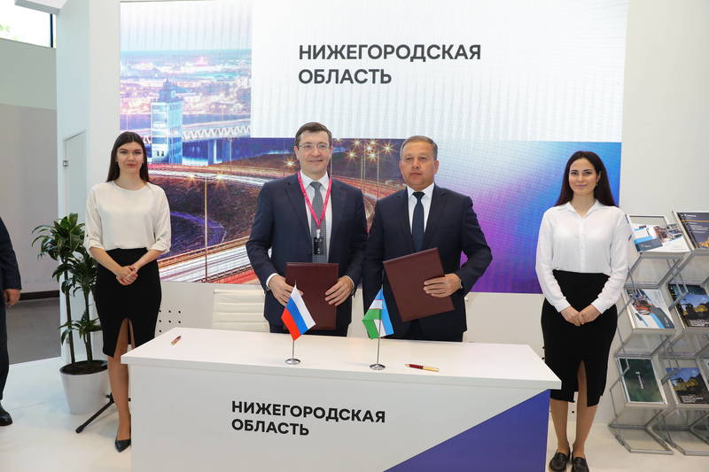 Глеб Никитин и Нормат Турсунов подписали меморандум о намерениях сотрудничества между Нижегородской и Навоийской областями