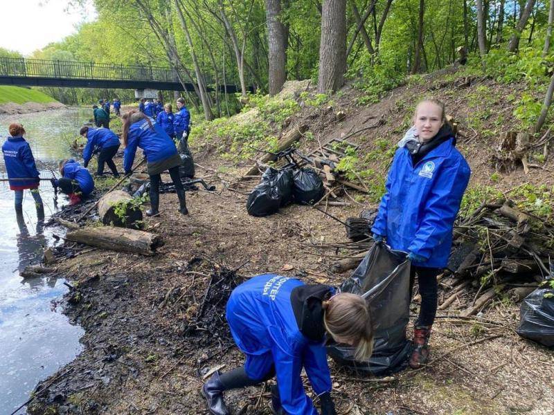 Волонтеры Победы провели субботник на реке Борзовке в Нижнем Новгороде