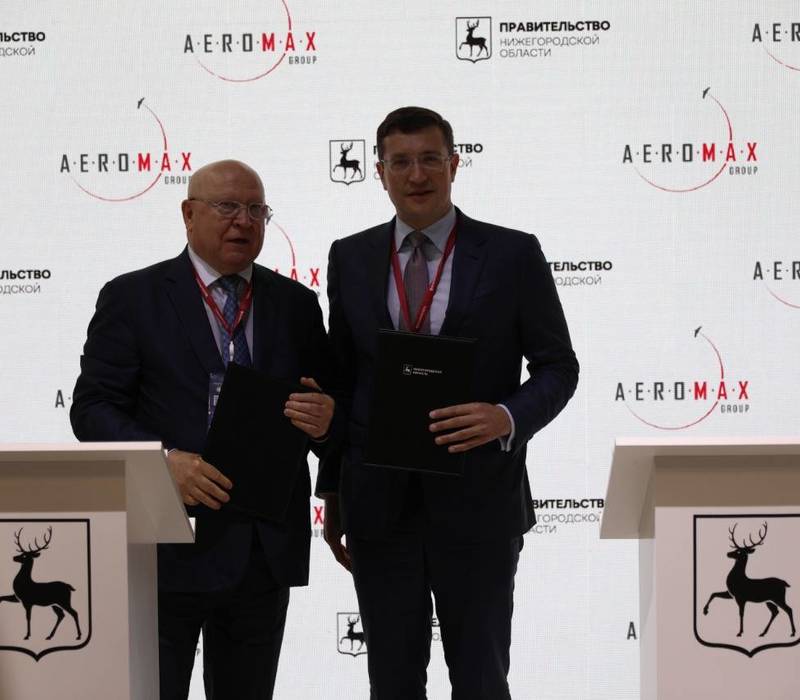 Глеб Никитин подписал соглашение о сотрудничестве с председателем совета директоров «Аэромакс» Валерием Шанцевым
