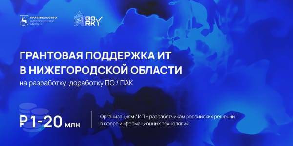 Заявки на предоставление грантов разработчикам российских ИТ-решений принимаются в Нижегородской области до 14 октября