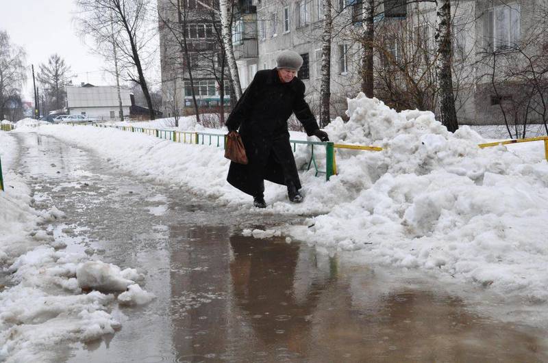 Оттепель «съедает» сугробы