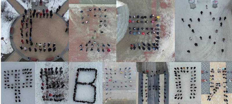 Почти тысяча жителей выстроили «С 23 февраля» в районах Нижегородской области