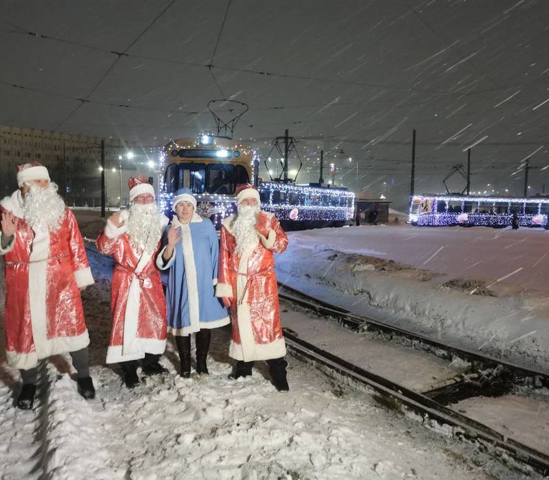 Три новогодних трамвая вышли на маршруты Нижнего Новгорода