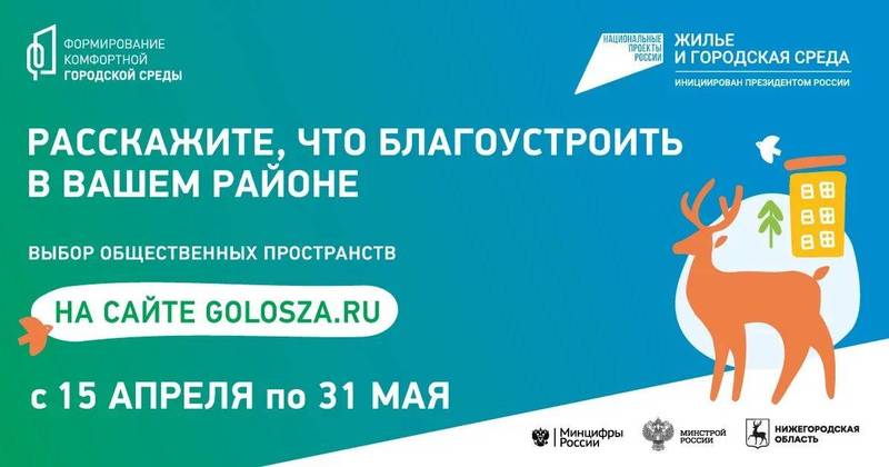 Началось голосование по выбору общественных пространств для благоустройства по нацпроекту «Жилье и городская среда»