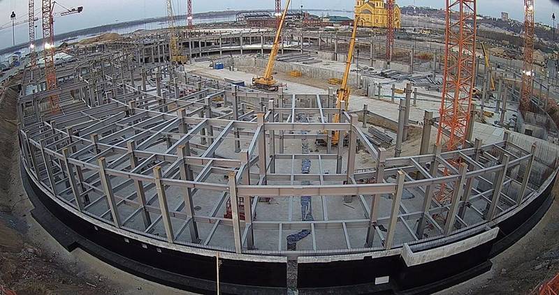 На строительной площадке ледовой арены смонтировано 17% металлоконструкций