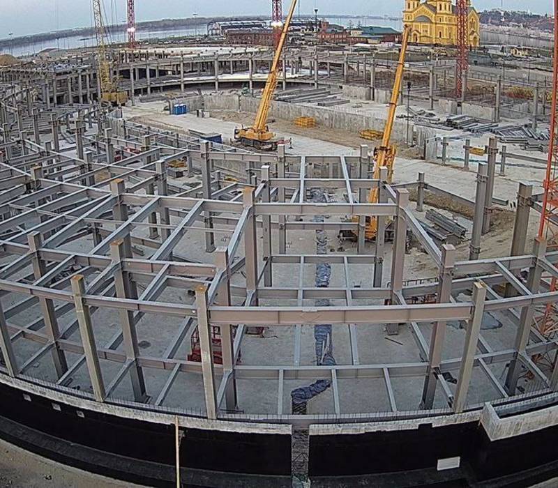На строительной площадке ледовой арены смонтировано 17% металлоконструкций