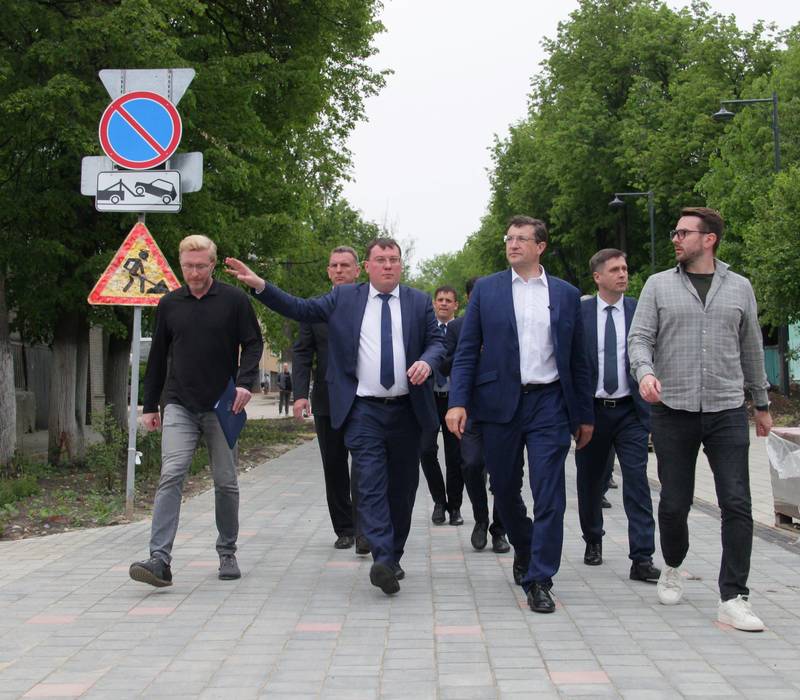 Глеб Никитин проверил объекты благоустройства в Арзамасе в ходе рабочей поездки