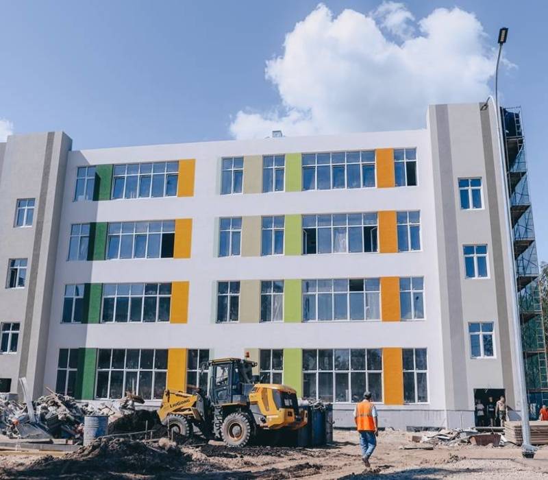 Степень готовности школы в 3-м микрорайоне Кстова составляет 84%