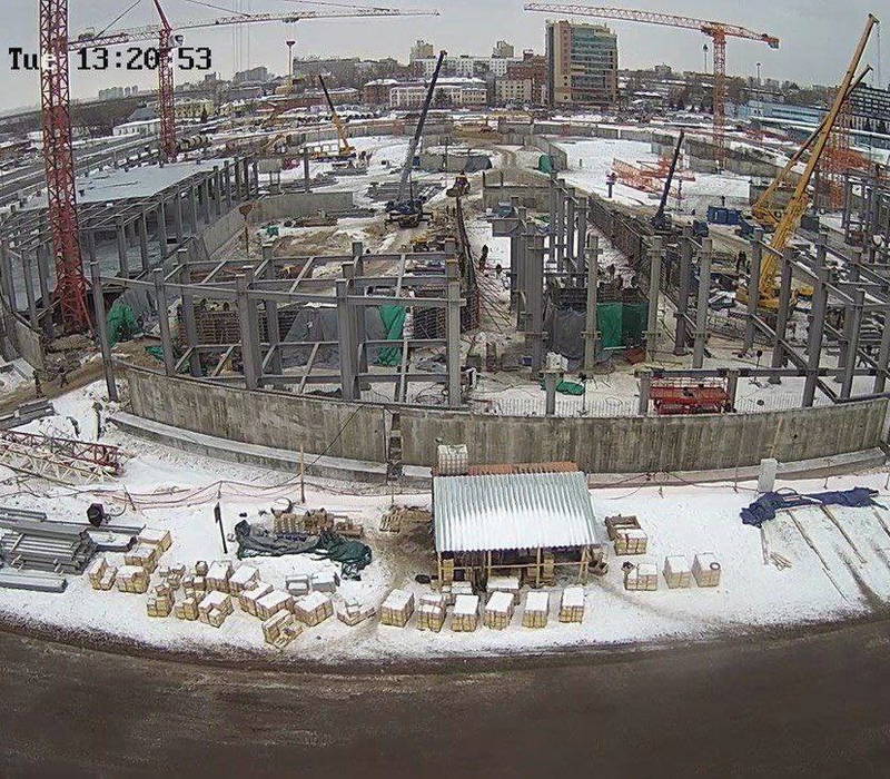 На строительной площадке ледовой арены завершаются армирование и бетонирование цоколя